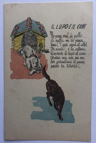 Cartolina pubblicitaria lupo
